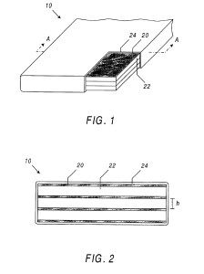 Two figures from Eric L. Christiansen and Jeanne L. Crews' patent for a "flexible multi-shock shield." (United States Patent and Trademark Office online database)