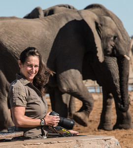 Caitlin O'Connell in Etosha National Park (Tim Rodwell)